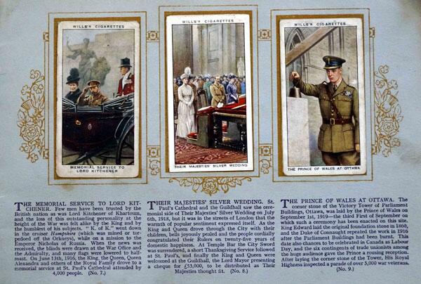 Complete Set of 50 The Reign of King George V 1910 - 1935 Cigarette cards in album (1935) by Various