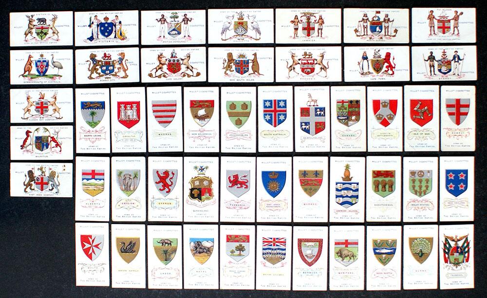 Cigarette Cards: Arms Of The British Empire (1910) (50 cards)