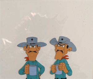 The Daltons Drink Coffee from Lucky Luke art by Belvision Studio (after Morris)