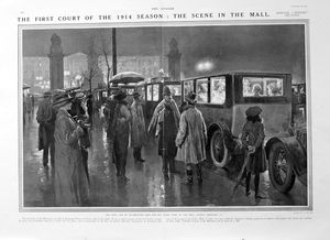 The Mall (original page from The Sphere 1914) art by Fortunino Matania