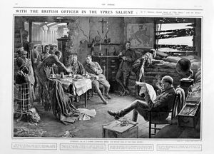 In The Ypres Salient (original page from The Sphere 1915) art by Fortunino Matania