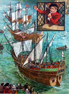 When Three Ships Set Sail art by Ken Petts