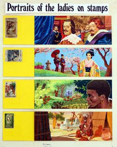 Portraits Of Ladies On Stamps art by Severino Baraldi