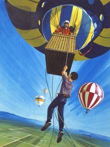 Men and Machines: The Aerial 'Stowaway' art by Wilf Hardy