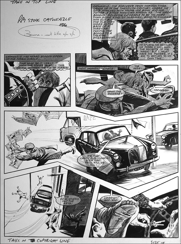 Catweazle - Back Seat Driver (TWO pages) art by Gerry Embleton