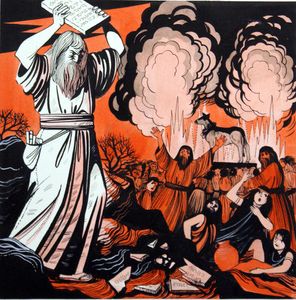 Moses Breaking the Tablets art by Richard Hook
