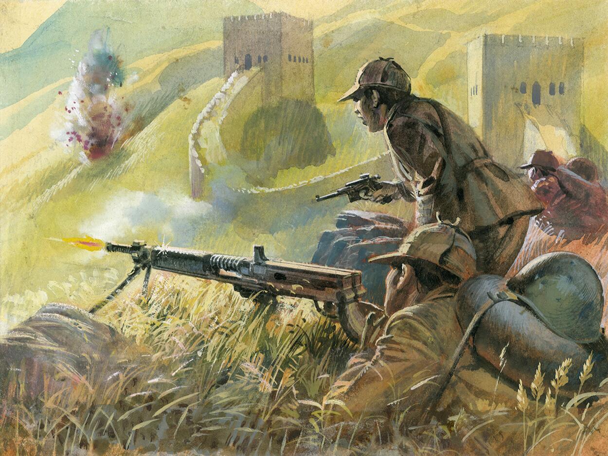 Chinese Troops at The Great Wall of China art by Andrew Howat