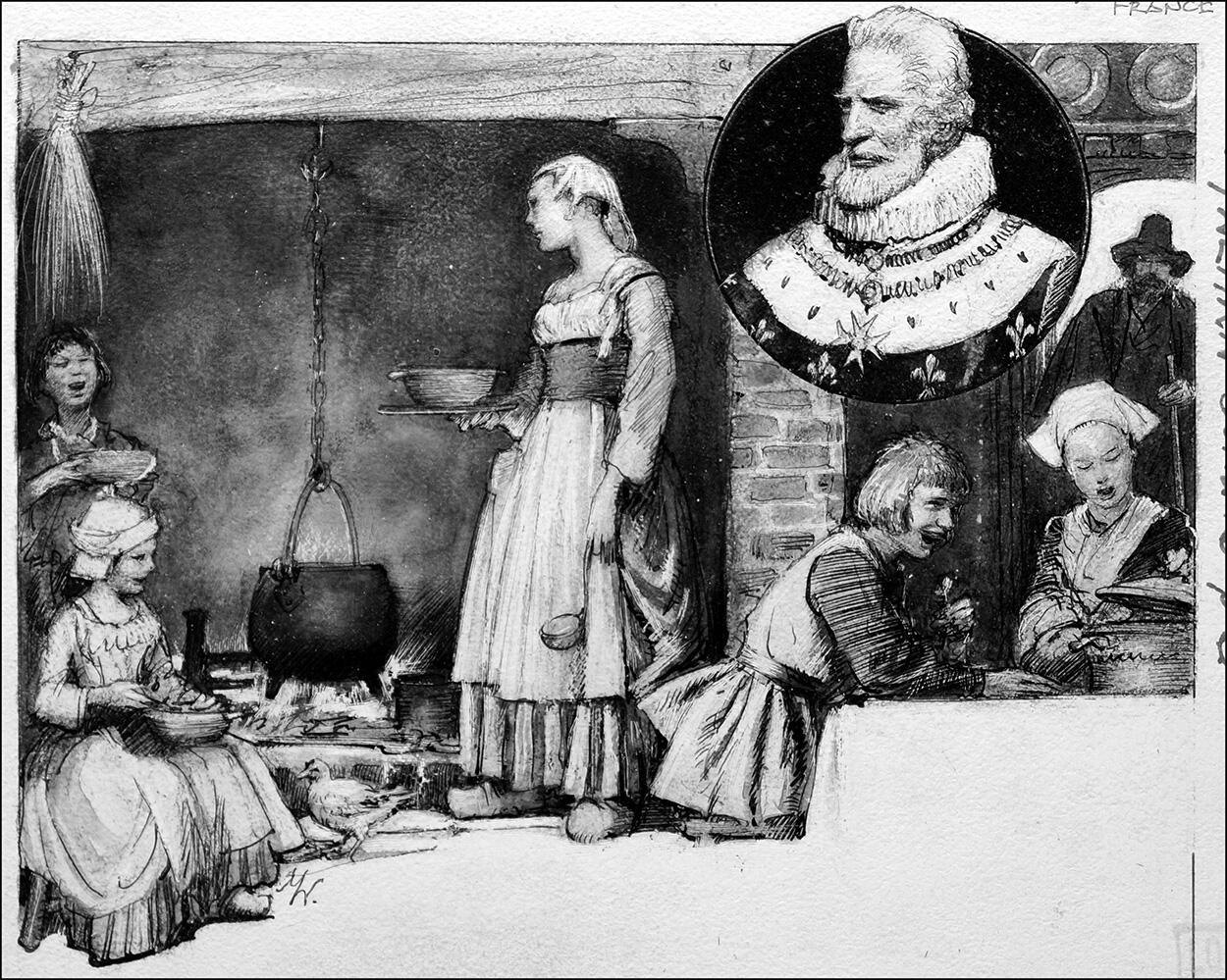 Henry IV and Chicken in the Pot art by John Millar Watt