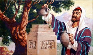 Moses Anoints the Tabernacle art by Patrick Nicolle