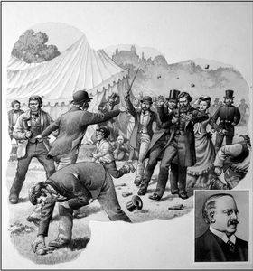 Trouble at the Tent Revival Meeting art by Patrick Nicolle