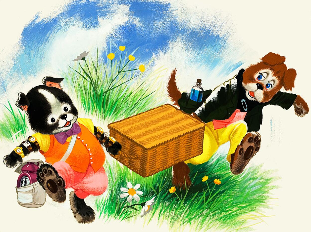 The Jolly Dogs Go For A Picnic art by William Francis Phillipps