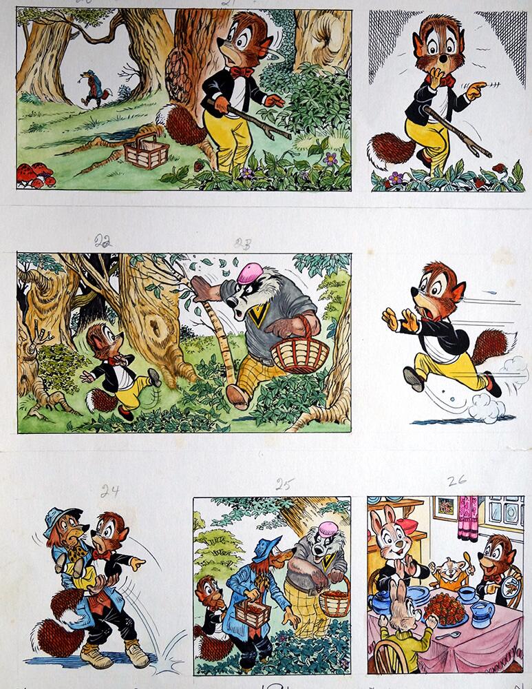 Goody Fox Meets Badger art by Peter Woolcock