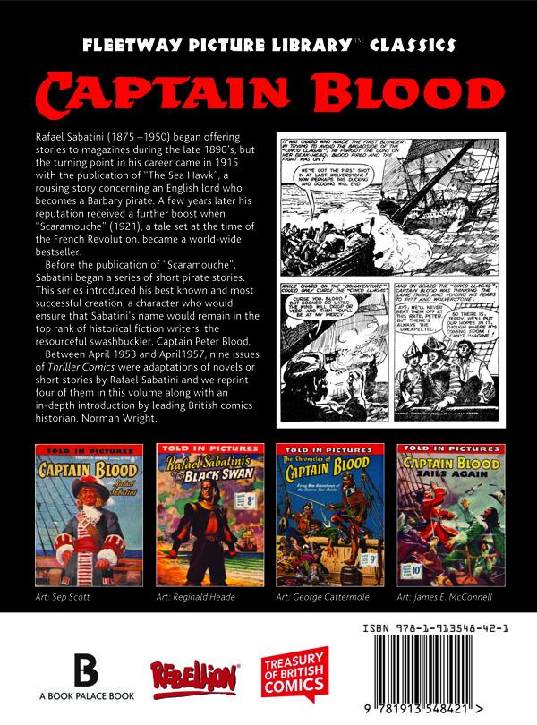 Back cover, Fleetway Picture Library Classics: CAPTAIN BLOOD by Raphael Sabatini
