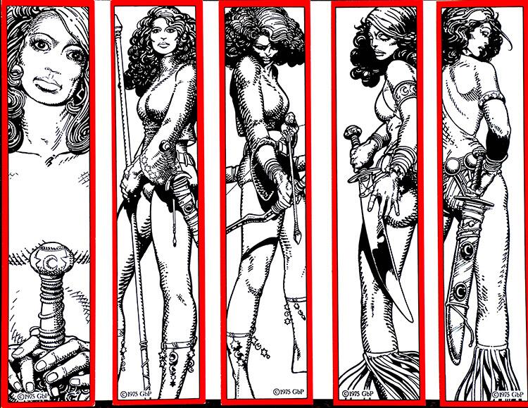 Moon & Stars 5 Bookmarks (Red Sonja) by Barry Windsor Smith