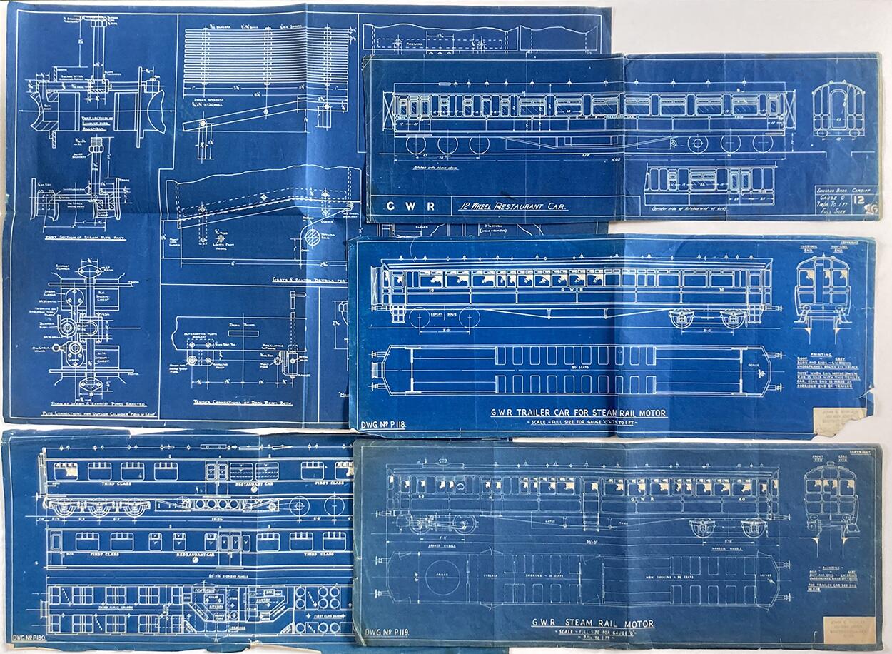 5 Large GWR Blueprints art by 20th Century unidentified artist