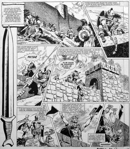 Olac the Gladiator Scaling the Ramparts art by Don Lawrence