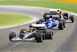 Sauber Sandwich  Martin Brundle art by John Batchelor