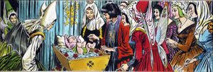 Sleeping Beauty: The Evil Fairy at the Crib art by Jesus Blasco