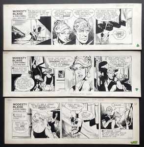 Set of 3 Modesty Blaise Strips from 'Garvin's Travels' 5189 - 5190 art by Neville Colvin