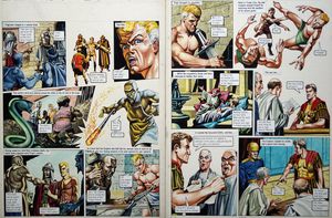 The Armourer from 'The Stone of Vorg' (TWO pages) art by Philip Corke