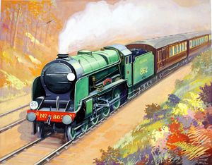 Southern Region Steam Engine no.862 art by Geoffrey Day