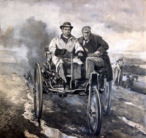 They Made Headlines: Birth of the Motor Car art by Neville Dear