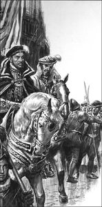 Philip of Spain in England art by Cecil Doughty
