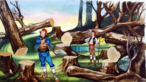 Michael and the Mighty Men - the Woodcutter art by Ron Embleton