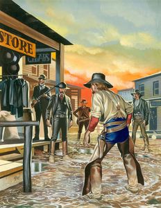 Wyatt Earp - Gunfight at the OK Corral art by Ron Embleton