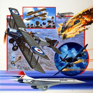 From Bi-Planes to Concorde art by Wilf Hardy
