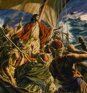 Christ Commands the Sea to be Calm art by Jack Hayes
