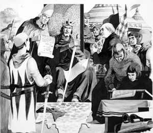 King John and the Magna Carta art by Richard Hook
