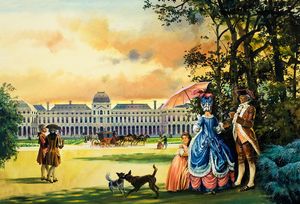 Palace of the Tuileries in Paris art by Andrew Howat