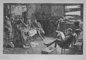 With The British Officer at Ypres: Afternoon Tea in a Ruined Farmstead (Artist's Proof) art by Fortu
