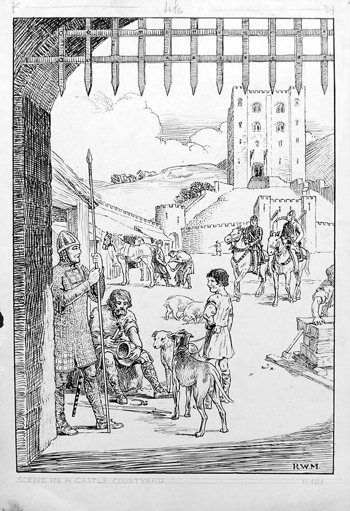A Castle Courtyard art by Robert Wilson Matthews