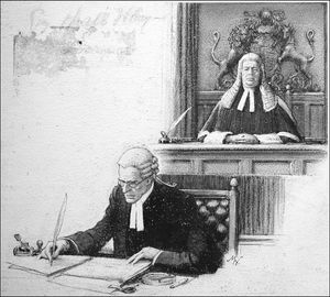 The Clerk Records the Verdict art by John Millar Watt