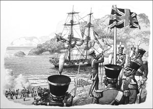 British Soldiers Arrive in Western Australia art by Patrick Nicolle