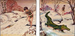 Peter Pan: Tick-Tok the Crocodile (TWO panels) art by Nadir Quinto