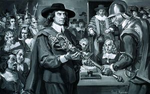 Oliver Cromwell and the Long Parliament art by Paul Rainer