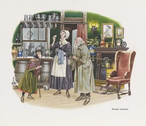 Our Mutual Friend - Jenny Wren, Miss Abbey Potterson and Mr Riah art by Ron Embleton