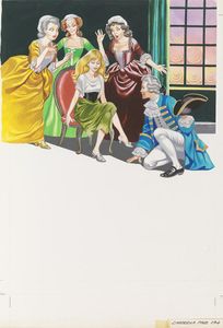 Cinderella Tries on the Glass Slipper art by Ron Embleton