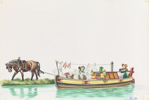 The Wind in the Willows - The River Barge art by Ron Embleton