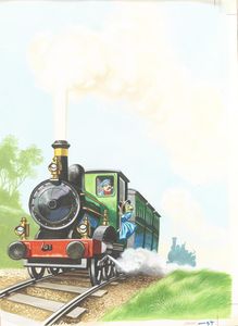 The Wind in the Willows - Toad Fleeing on the Train art by Ron Embleton