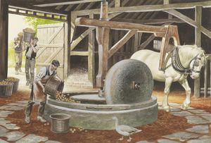 Horse Drawn Vehicle Series - The Cider Press art by Ron Embleton