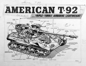 American T-92 Tank art by Peter Sarson