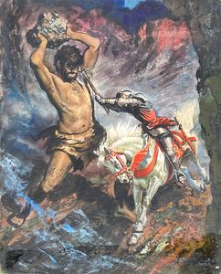 Prince Arthur Battles the Giant art by Henry Seabright