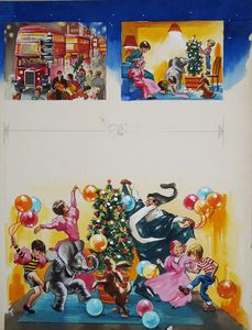Christmas in London art by John Worsley