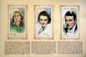 Complete Set of 50 Film Stars Second Series Cigarette cards in album (1934) by Various