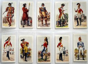 Full Set of 50 Cigarette Cards: History of Army Uniforms (1937) by Various