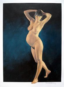 Pregnant Nude art by John M Burns